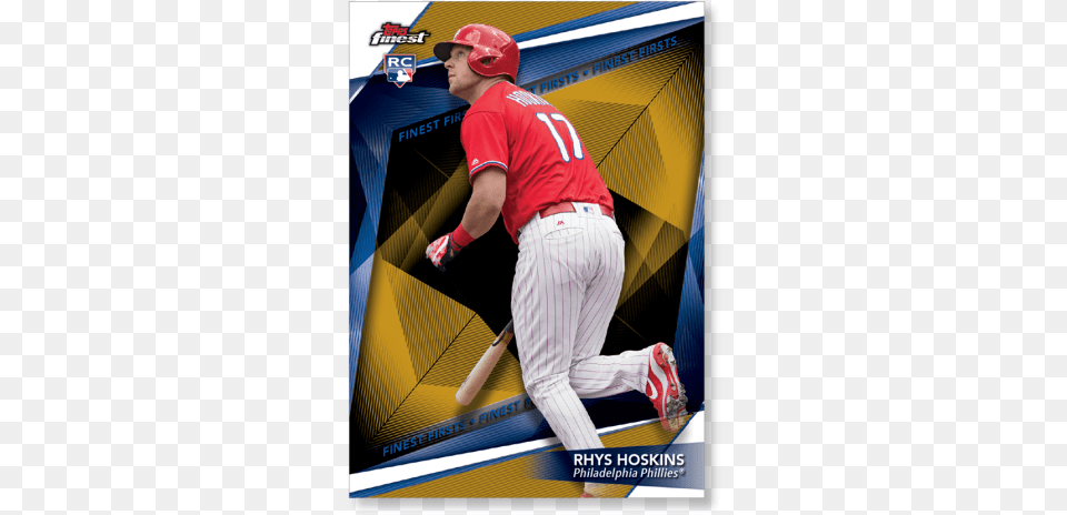 Rhys Hoskins 2018 Topps Finest Baseball Finest Firsts Banner, Team Sport, Glove, Clothing, People Png Image