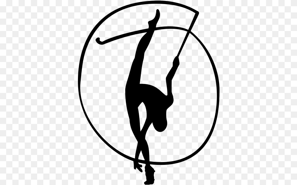 Rhythmic Gymnast With Ribbon Vector Image Rhythmic Gymnastics Clip Art, Gray Free Png Download