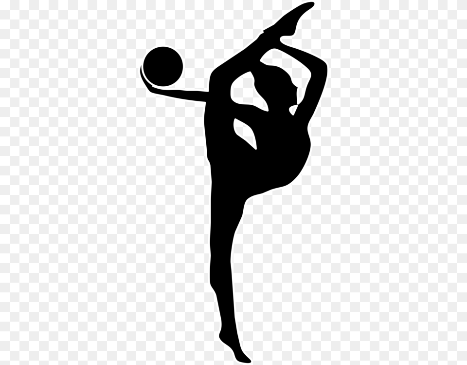 Rhythmic Gymnastics Ribbon Ball Artistic Gymnastics, Silhouette, Stencil, Baby, Person Free Png Download