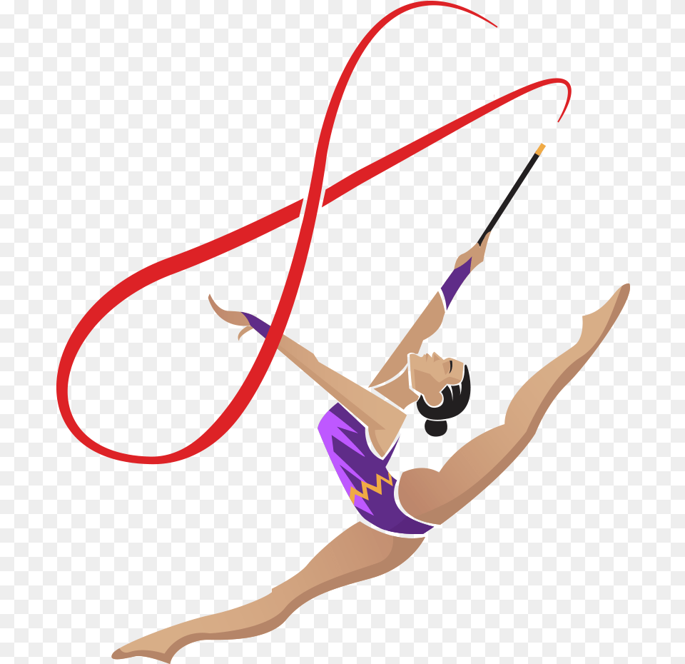 Rhythmic Gymnastics Ribbon Download Rhythmic Gymnastics Ribbon, Acrobatic, Athlete, Gymnast, Person Free Png
