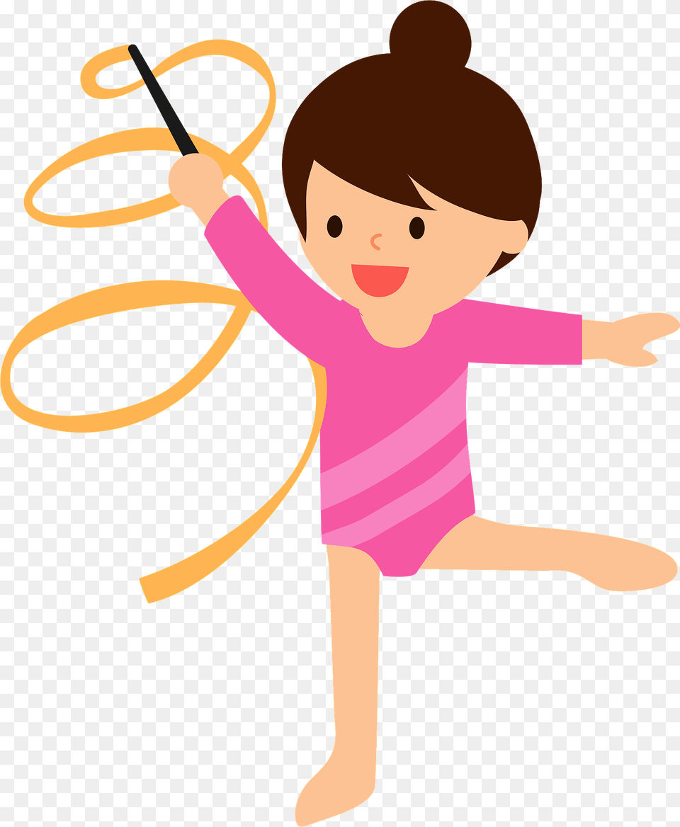 Rhythmic Gymnastics With A Ribbon Clipart, Baby, Person, Face, Head Free Png