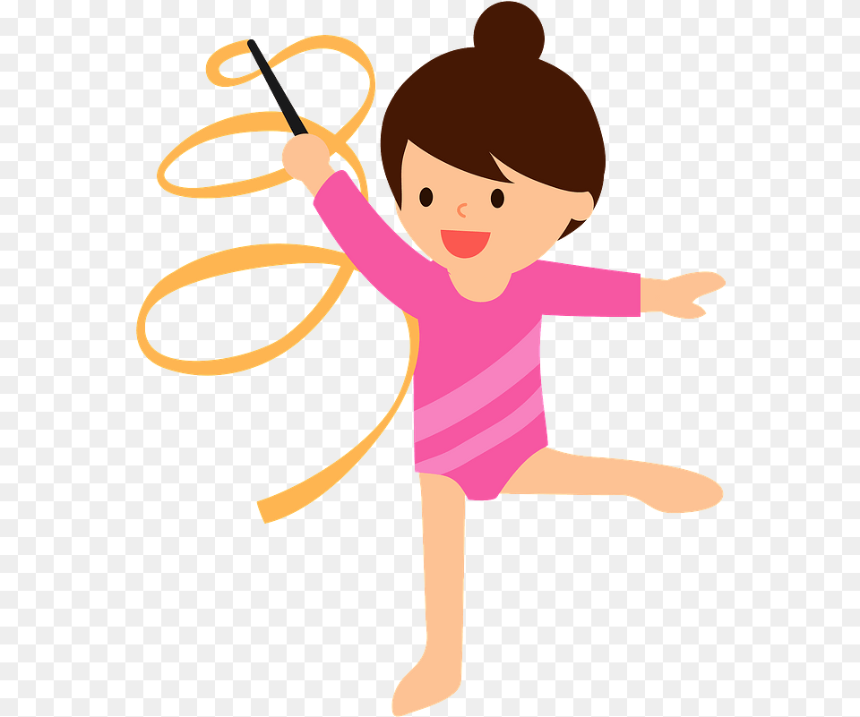 Rhythmic Gymnastics With A Ribbon Clipart Rhythmic Gymnastics Clip Art, Baby, Person, Face, Head Free Png Download