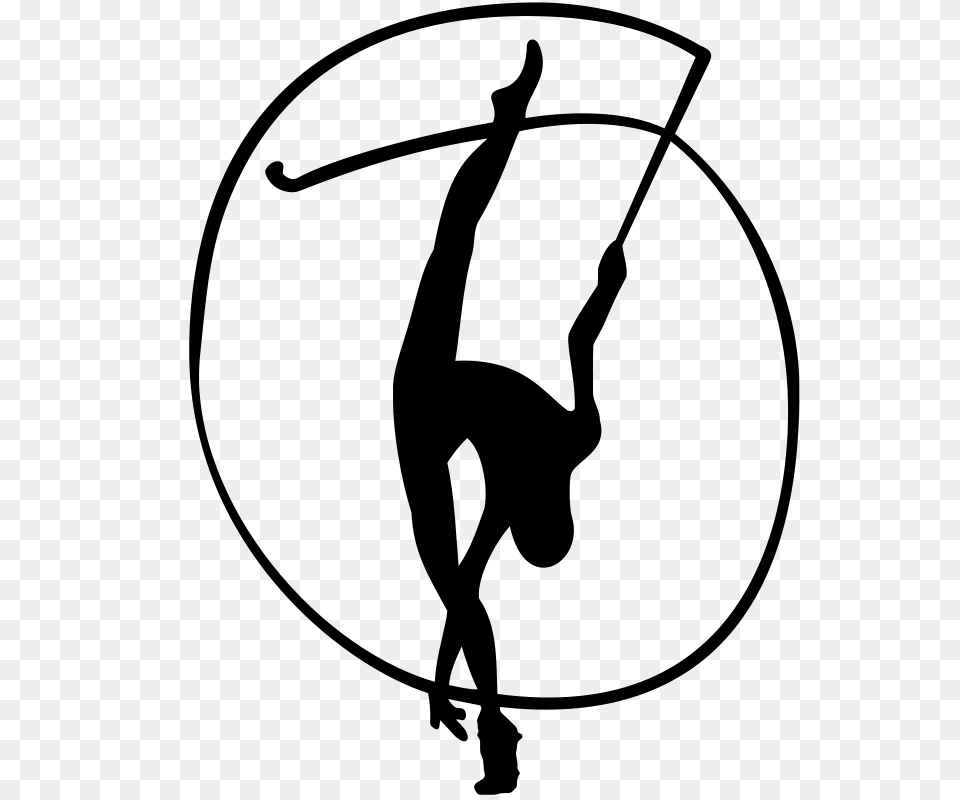 Rhythmic Gymnastics With Ribbon, Gray Free Transparent Png