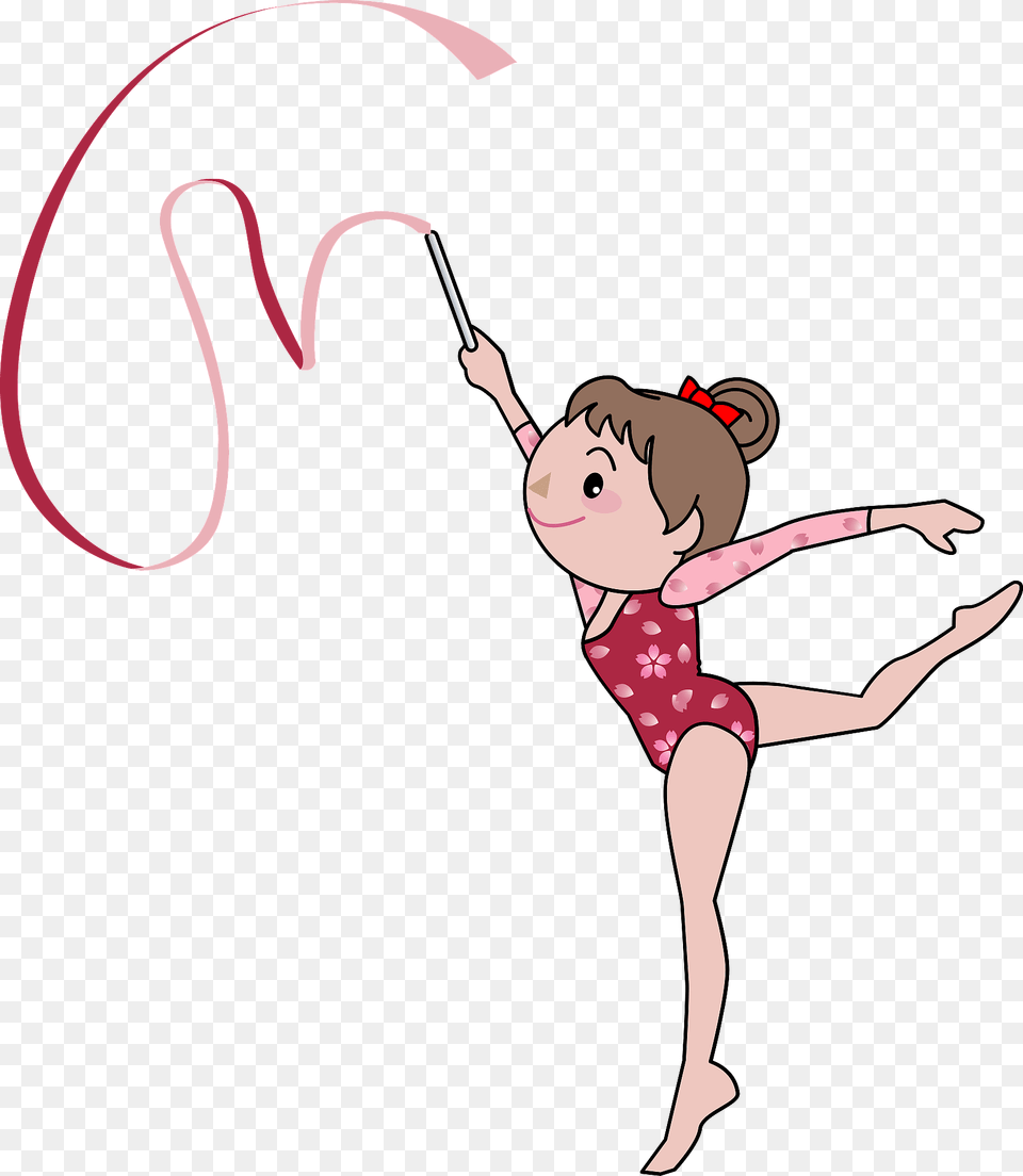 Rhythmic Gymnastics With Ribbon Clipart, Baby, Person, Dancing, Leisure Activities Free Transparent Png