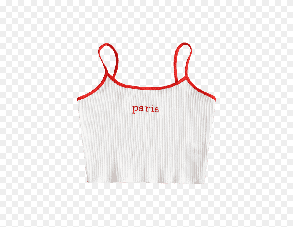 Ribbed Paris Embroidered Tank Top In Nymphet Fashion, Blouse, Clothing, Tank Top Free Transparent Png