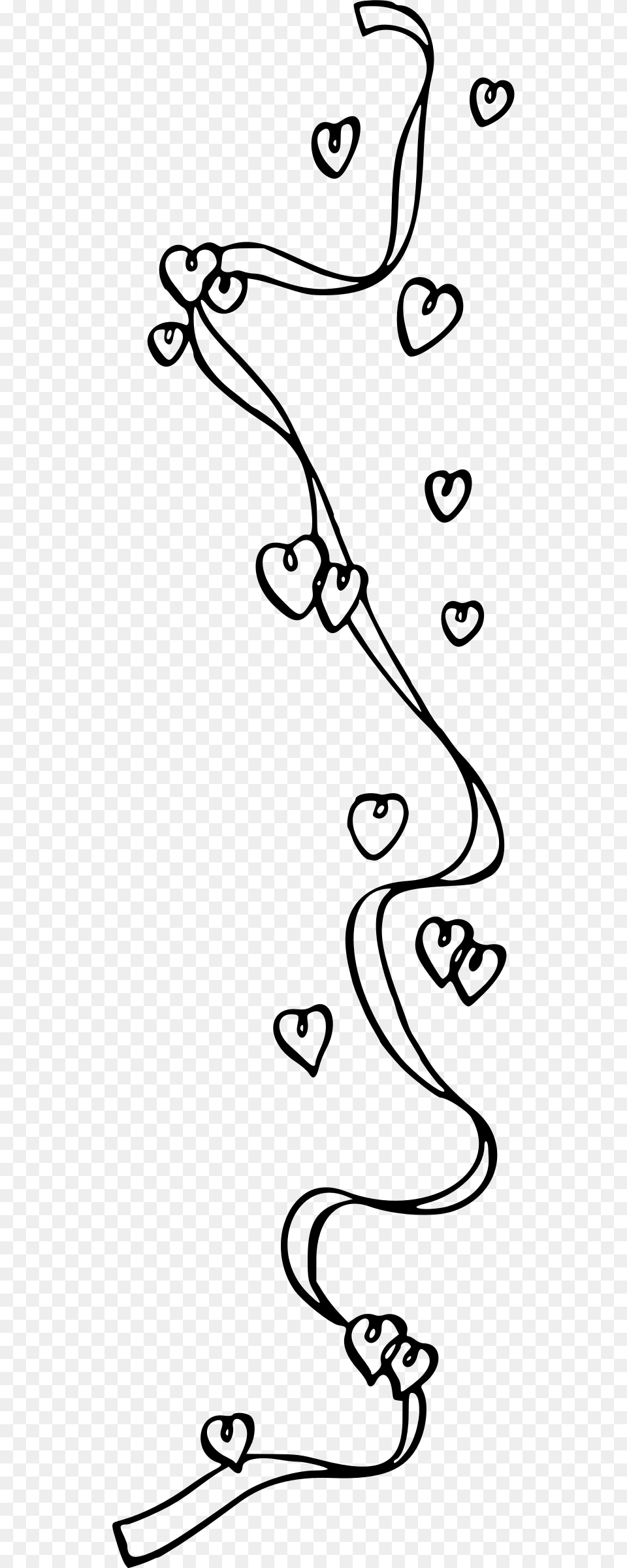 Ribbon And Hearts 1 Clip Arts Clip Art, Gray Png Image