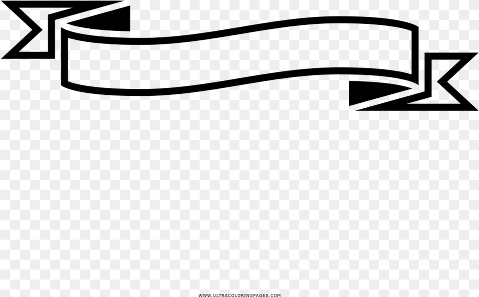 Ribbon Banner Coloring, Gray Free Png