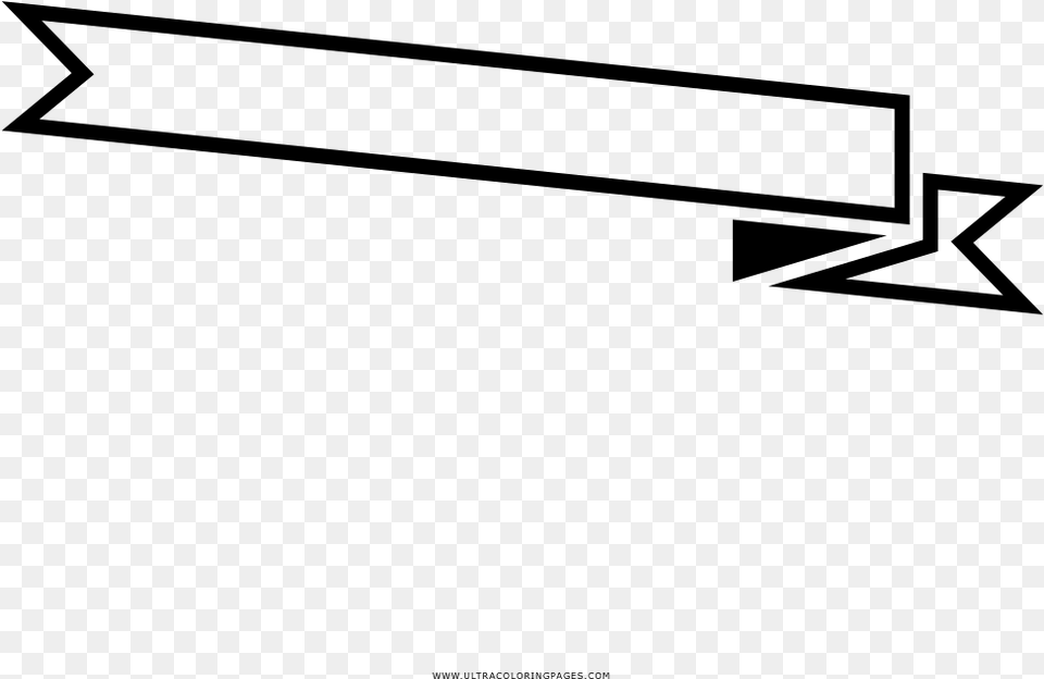 Ribbon Banner Coloring Page, Gray Free Png