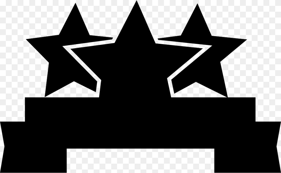 Ribbon Banner With Stars Ribbon Star, Symbol, Stencil, Star Symbol Free Png Download