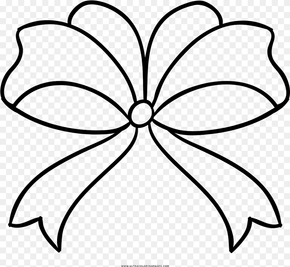 Ribbon Bow Coloring, Gray Png