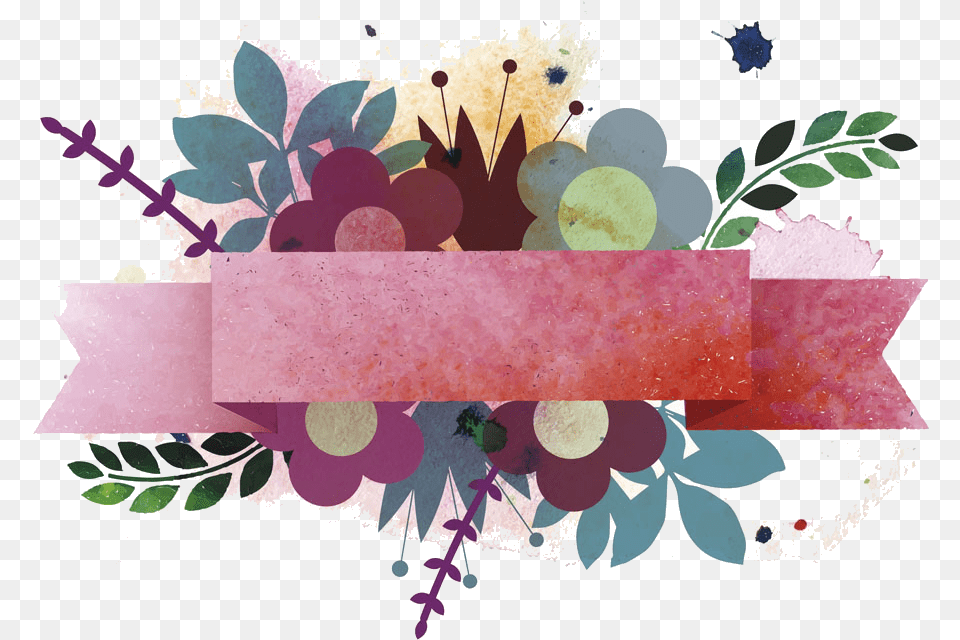 Ribbon Euclidean Painting Drawing Watercolor Ribbon Flower, Art, Collage, Floral Design, Graphics Png Image