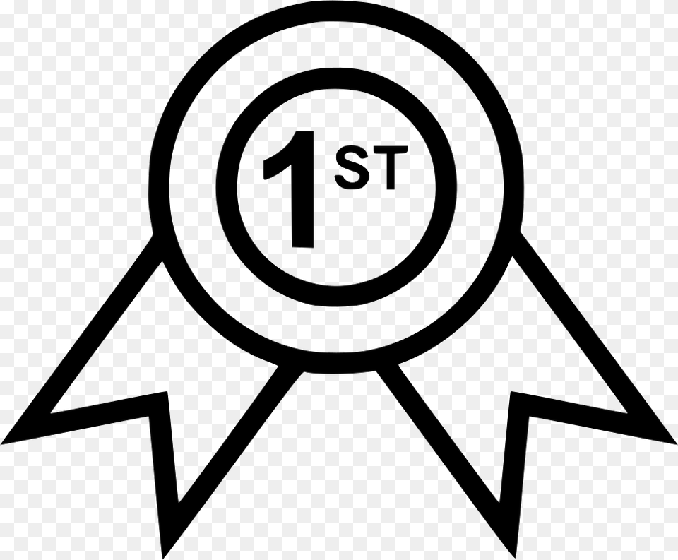 Ribbon First Place Good Black And White First Place Ribbon, Symbol Png