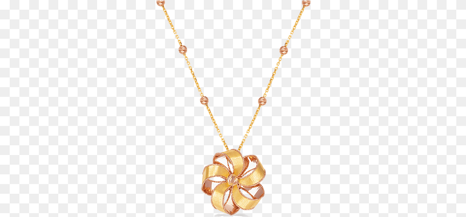Ribbon Flower Design 18k Gold Necklace Pendant, Accessories, Jewelry, Diamond, Gemstone Free Png Download