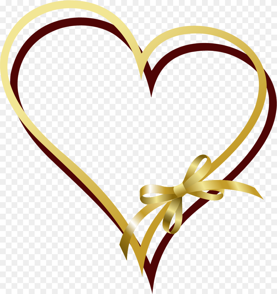 Ribbon Gold Clip Art, Heart, Bow, Weapon Free Transparent Png