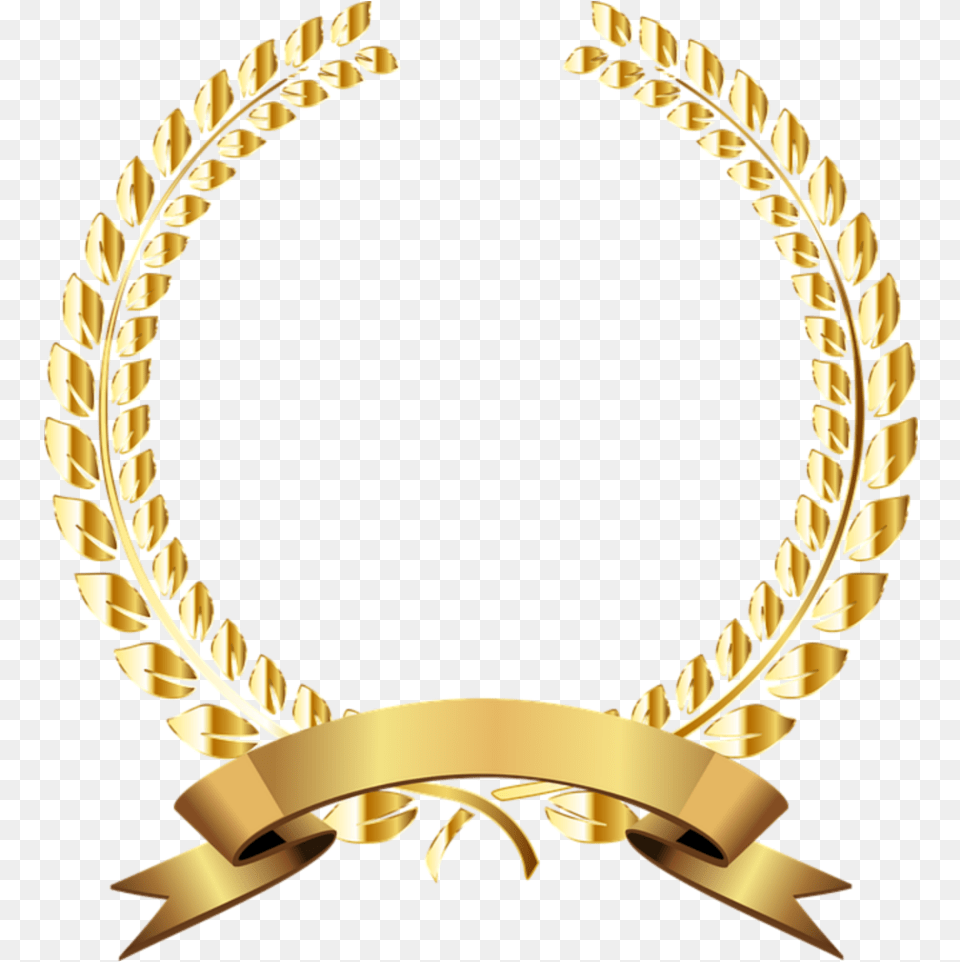 Ribbon Golden Laurel Wreath, Gold, Accessories, Jewelry, Necklace Png