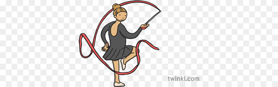 Ribbon Gymnast Illustration Twinkl Bow, Device, Grass, Lawn, Lawn Mower Png Image