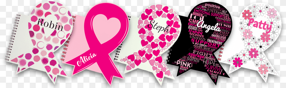 Ribbon Notebooks For Breast Cancer Awareness Heart, Advertisement Png