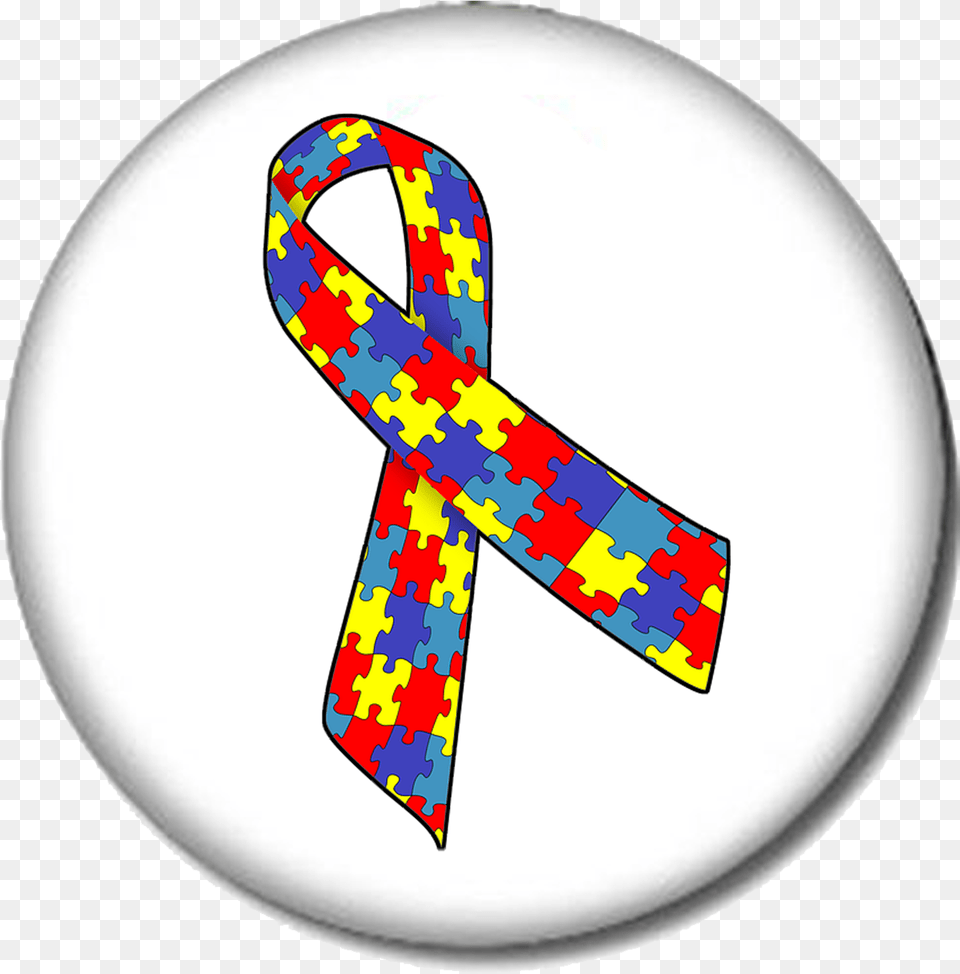 Ribbon Print Pin Back Button Puzzle Autism Awareness Trastorno Del Espectro Autista Simbolo, Accessories, Formal Wear, Tie, Symbol Free Transparent Png