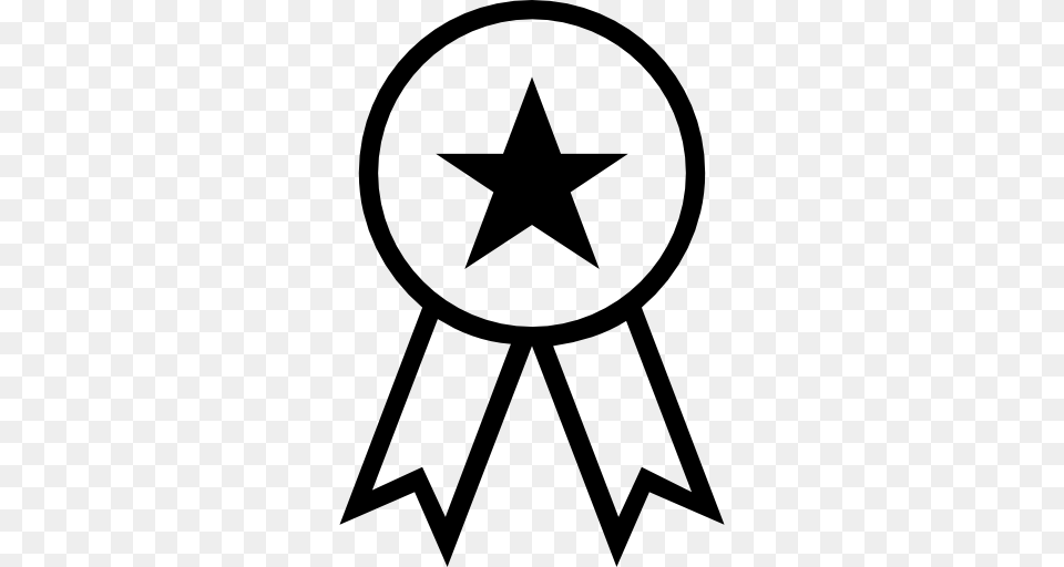 Ribbon Symbol Haw Sports Stroke Prize Badge Recognition Star, Gray Free Png Download