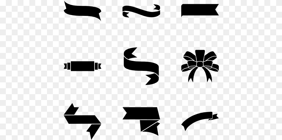 Ribbons Banner Symbol, Gray Png Image