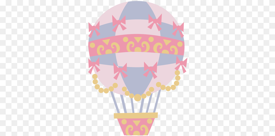 Ribbons Floral Checker Pink Hot Air Balloon Transparent Balo De Ar Rosa, Aircraft, Hot Air Balloon, Transportation, Vehicle Free Png