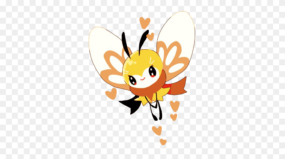 Ribombee Pokemon Cartoon Transparent Background, Animal, Bee, Honey Bee, Insect Png Image