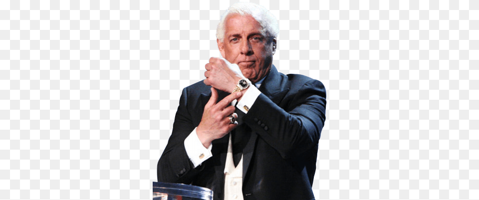 Ric Flair Natureboypcw Twitter Ric Flair Gold Watch, Man, Person, Finger, Jacket Free Transparent Png