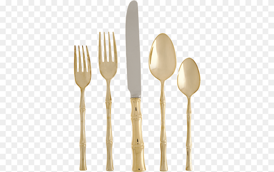 Ricci Silversmiths Bamboo Doro Transparent Gold Cutlery, Fork, Spoon, Blade, Dagger Png