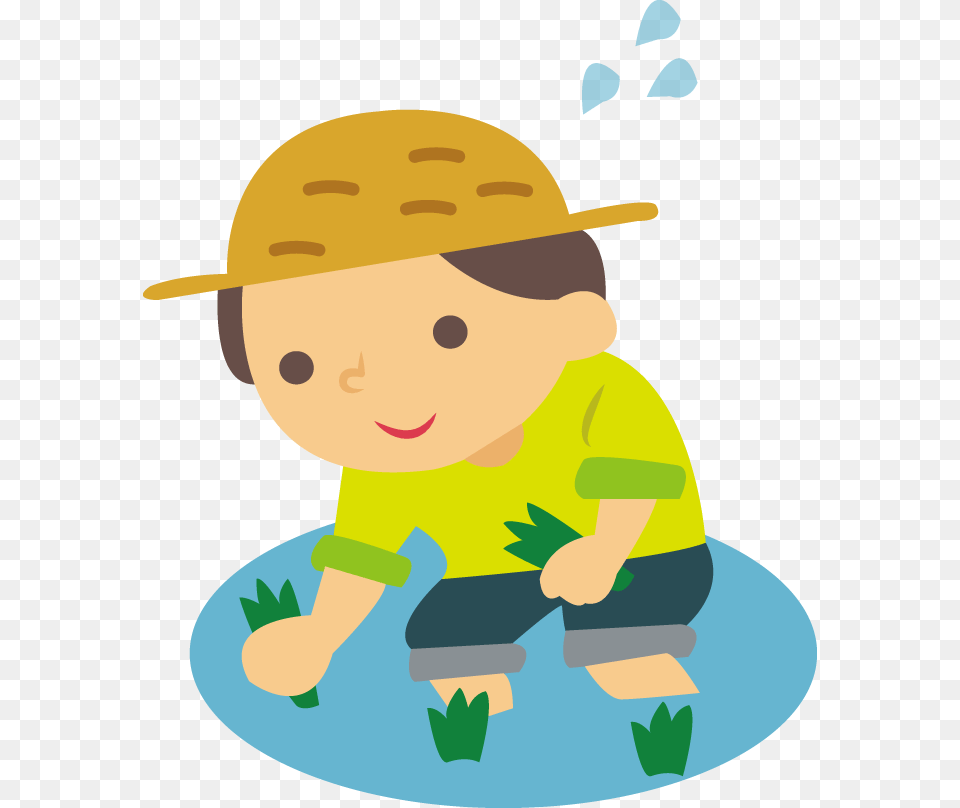 Rice Can Also Be Grown In A Bucket Or Planter At Home Rice Planter Clipart, Clothing, Hat, Winter, Snowman Free Png Download