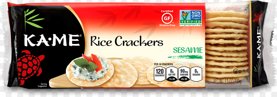 Rice Crackers Sesame 35 Oz, Bread, Cracker, Food, Animal Free Png Download