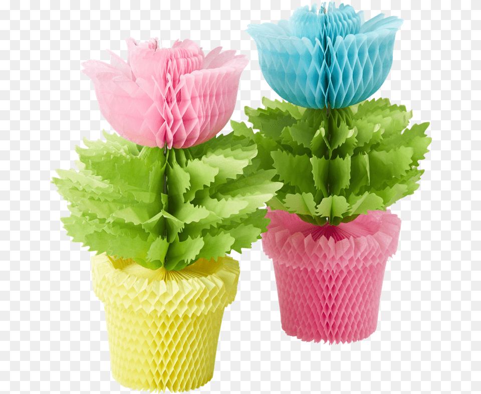 Rice Dk Paper Flower Pots Honeycomb Decoration Decorate Pot With Paper Flowers, Cake, Cream, Cupcake, Dessert Png Image