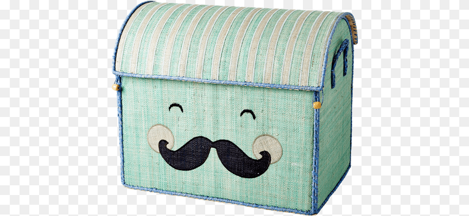 Rice Dk Toy Basket Pastel Green With Smiling Moustache L Toy, Treasure, Head, Person, Racket Png Image