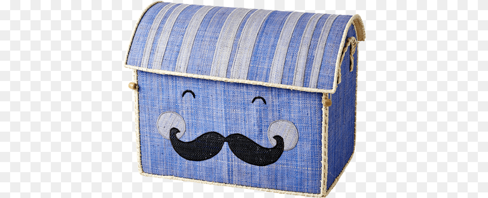 Rice Dk Toy Basket Soft Blue With Smiling Moustache M Wristlet, Treasure, Accessories, Bag, Handbag Free Transparent Png