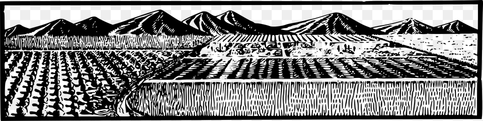 Rice Field Clip Art Black And White, Gray Free Png