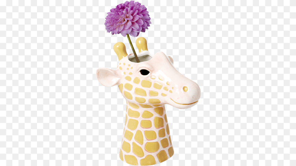Rice Giraffe Vase, Pottery, Dahlia, Flower, Plant Free Png