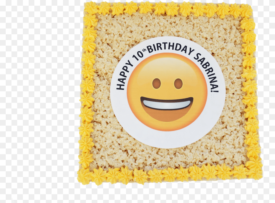 Rice Krispy Emoji Birthday Cake Smiley, Home Decor, Plate Free Transparent Png