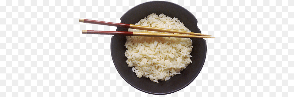 Rice Transparent Background Bowl Of Rice With Chopsticks, Food, Grain, Produce Png