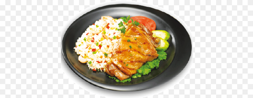 Rice With Chicken Marinated Spices Bbq Chicken, Food, Food Presentation, Meal, Dish Free Png