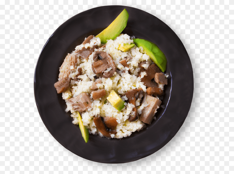Riced Cauliflower With Mushroom And Avocado Plate Sisig, Food, Food Presentation, Meal, Lunch Free Transparent Png