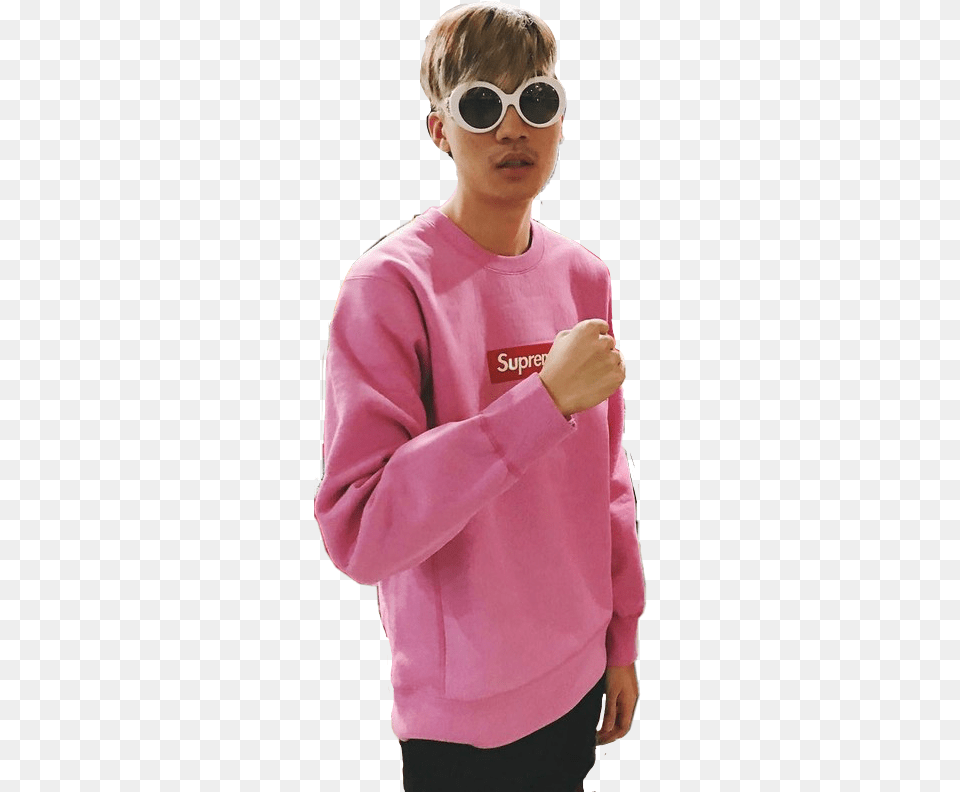 Ricegum Cloutgang Clout Supreme Sticker Long Sleeve, Accessories, Sweater, Sunglasses, Sweatshirt Png