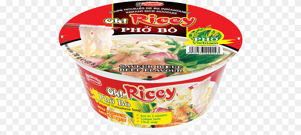 Ricey Instant Bowl Rice Noodles Rice Noodles, Food, Noodle, Dessert, Yogurt Free Png Download