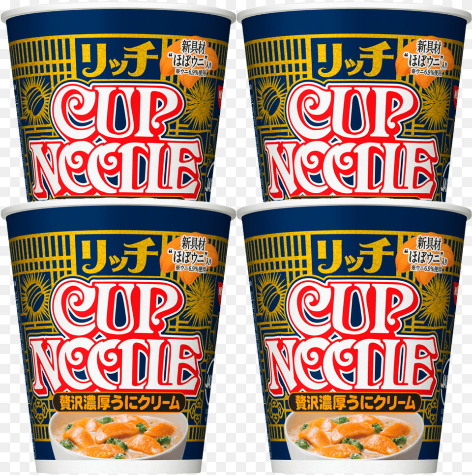 Rich Cup Noodle Sea Urchin Uni Cream Flavor Ramen 72g Sea Urchin Cup Noodle, Can, Tin, Dessert, Food Free Png