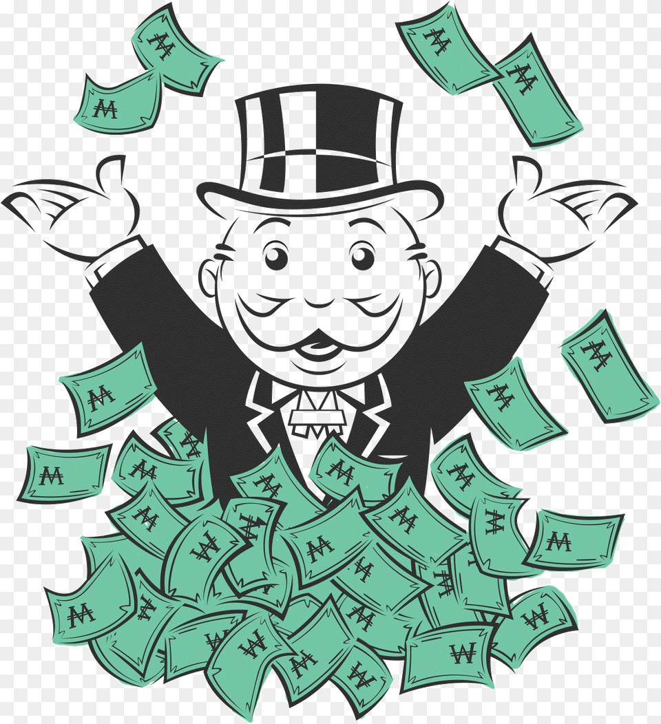 Rich Download Monopoly Man Holding Money, Magician, Performer, Person Free Png