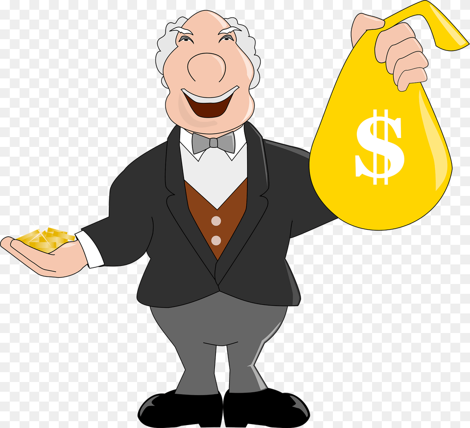 Rich Man Clipart, Adult, Person, Male, Bag Free Png