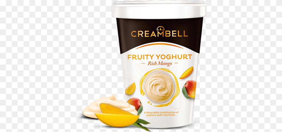 Rich Mango Creambell Yoghurt Exotic Wildberry, Yogurt, Food, Dessert, Cream Png