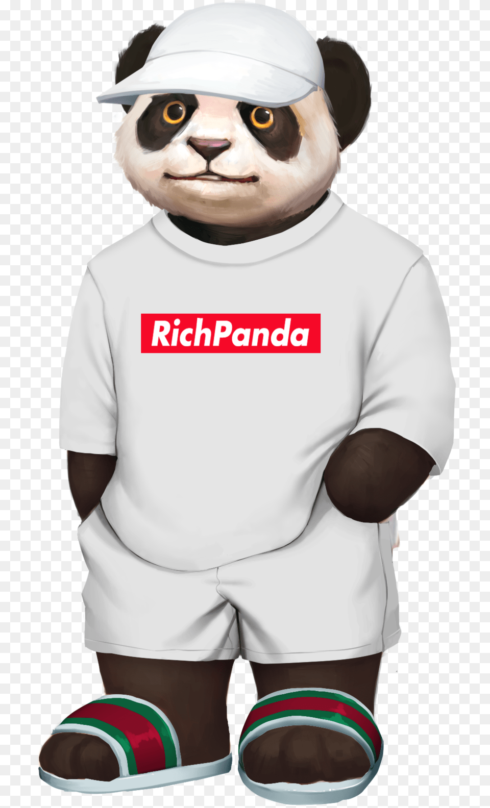 Rich Panda Hypebeast Hypebeast Transparent, Clothing, T-shirt, Baby, Person Free Png
