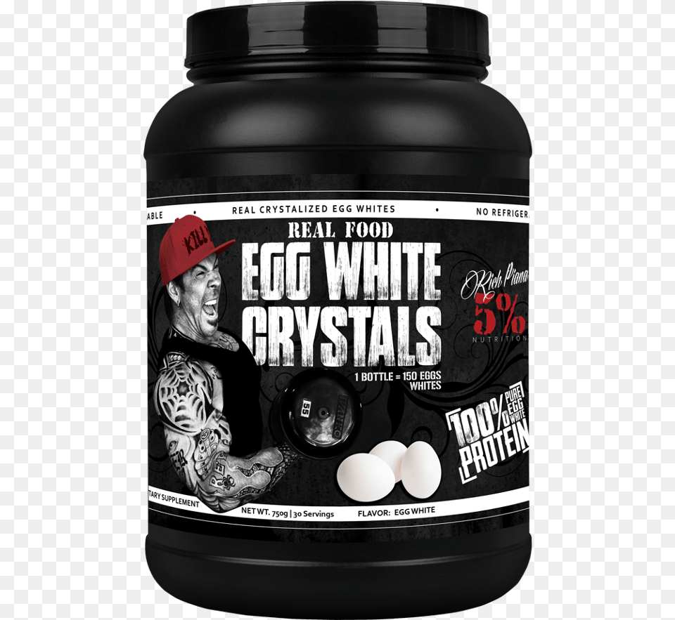 Rich Piana Egg White Crystals, Person, Skin, Tattoo, Jar Png Image