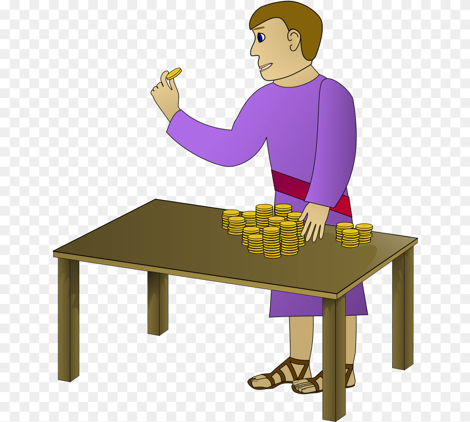 Rich Young Man Counting 01 Svg Clip Arts Rich Young Man Clipart, Furniture, Table, Person, Face Png Image