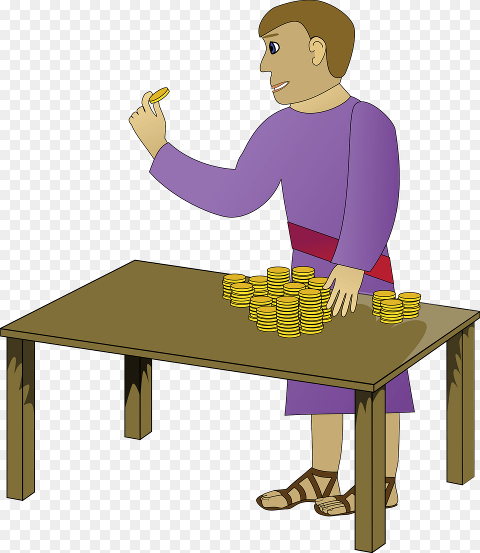 Rich Young Man Counting Clipart, Furniture, Table, Person, Face Free Transparent Png