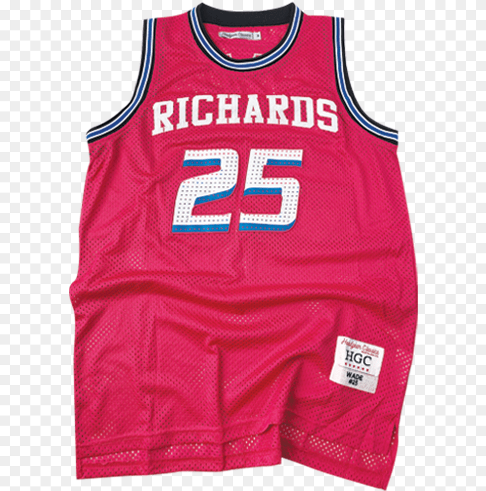 Richards Dwayne Wade Pink High School Basketball Jersey Sports Jersey, Clothing, Shirt, Shorts, Coat Png Image
